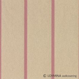 Флизелиновые обои "Corduroy" производства Loymina, арт.GT11 004, с рисунком в полоску сиреневого цвета на бежевом фоне, заказать в интернет-магазине